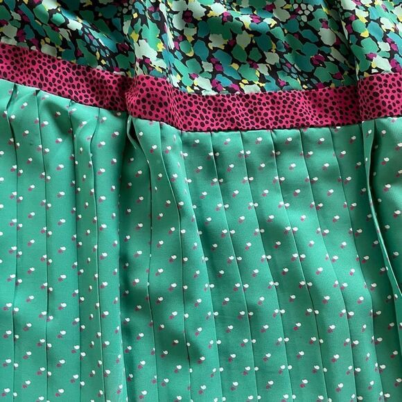 Assorti for Susan Freis Skirt Set Womens S Pink Green Georgette Vintage 80s - Picture 5 of 6